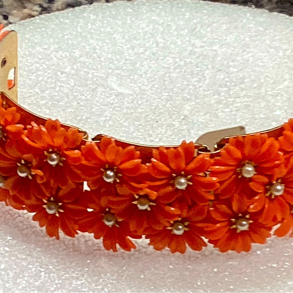 Vintage Coral Celluloid Bracelet